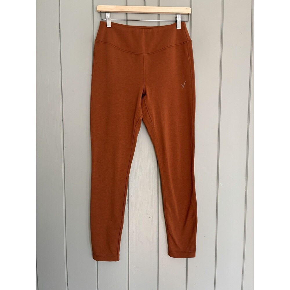 Indyeva Leggings M Medium Merino Wool Blend Pumpkin Orange Pull-On